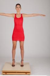 Whole Body Woman T poses Formal Dress Slim Studio photo references